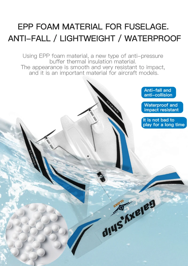 KF603 RC Plane Boat 2.4G 3CH Sea And Air RC Glider EPP Foam Water Land Flying Airplane Toys Gift For Boys