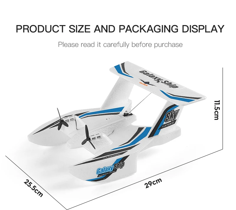 KF603 RC Plane Boat 2.4G 3CH Sea And Air RC Glider EPP Foam Water Land Flying Airplane Toys Gift For Boys