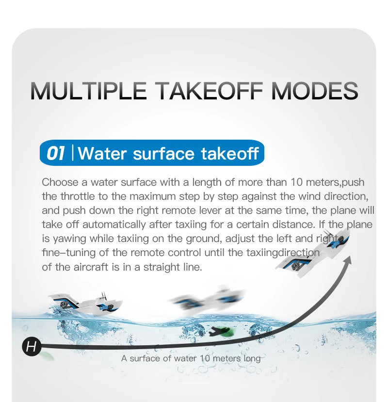 KF603 RC Plane Boat 2.4G 3CH Sea And Air RC Glider EPP Foam Water Land Flying Airplane Toys Gift For Boys