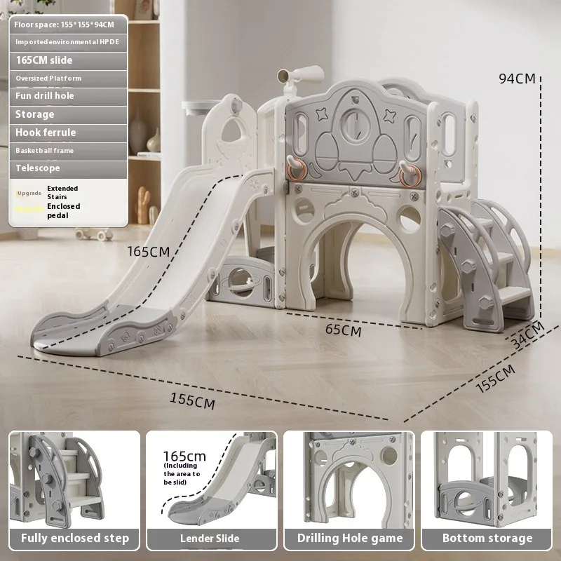 Kids' Slide Outdoor Indoor Domestic Baby Three-in-one Slide Swing Family Multifunction Amusement Park Multiple Combination