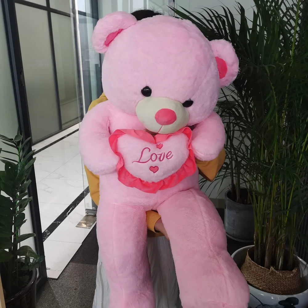 80/100Cm Big Pink Plush Toy Teddy Bear Giant Stuffed Animals Birthday Valentine's Day Gift Soft Pillow Dolls Girlfriend Girl Wif