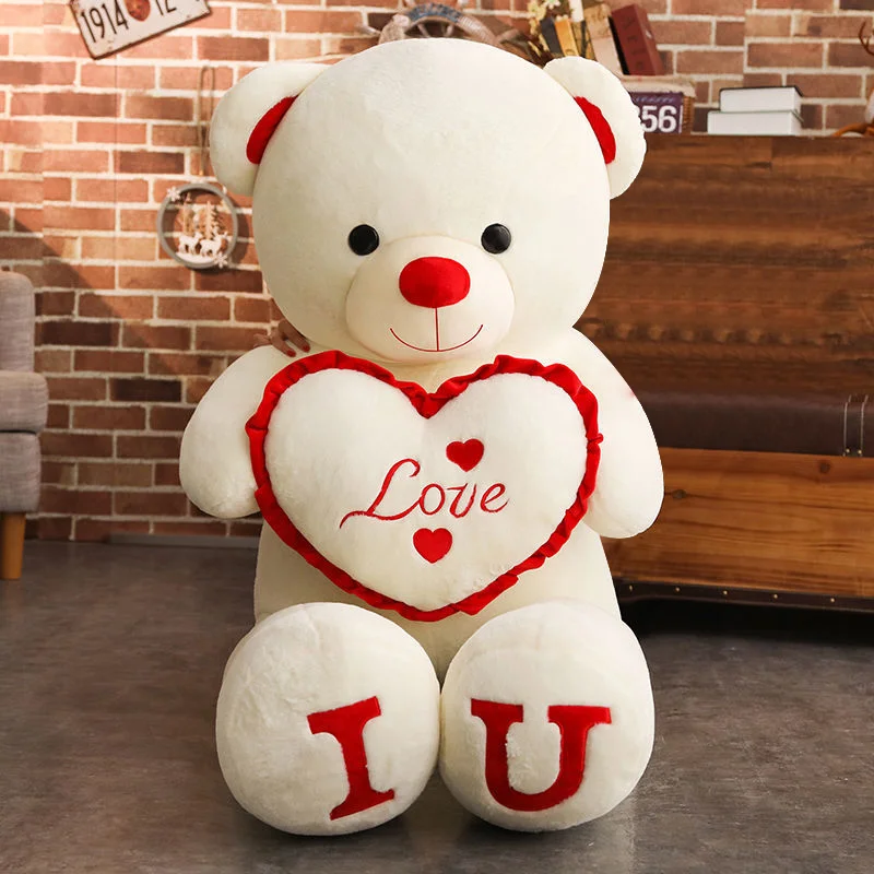 80/100Cm Big Pink Plush Toy Teddy Bear Giant Stuffed Animals Birthday Valentine's Day Gift Soft Pillow Dolls Girlfriend Girl Wif