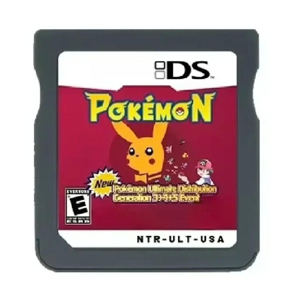 Pokemon NDS Video Game Cartridge - Ultimate Distribution Gen 3 4 5 Event Cartridge with Instruction Manual