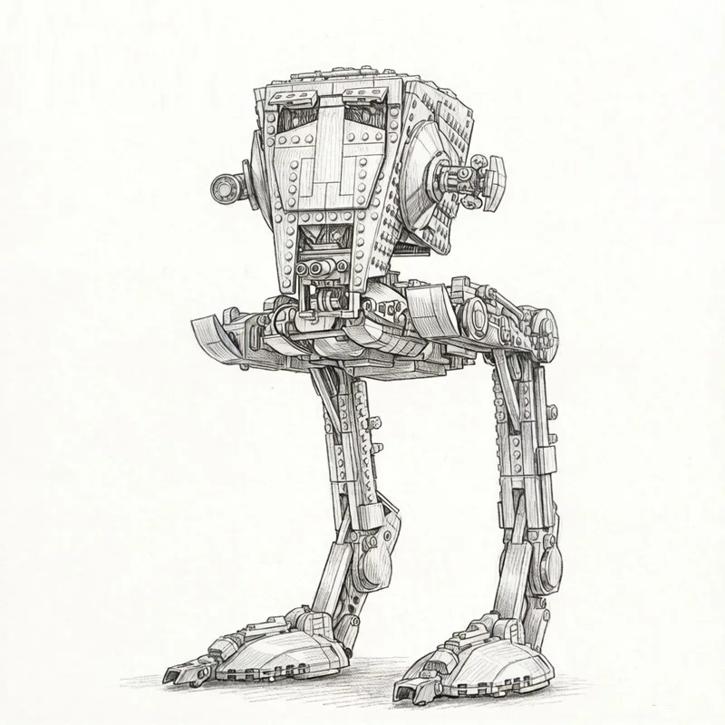 2026 New AT-ST 1513PCS Robot Building Bricks In Stock Creative Series Home Decoration Ideal Christmas & Birthday Gift