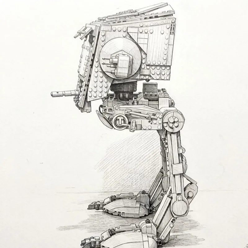 2026 New AT-ST 1513PCS Robot Building Bricks In Stock Creative Series Home Decoration Ideal Christmas & Birthday Gift
