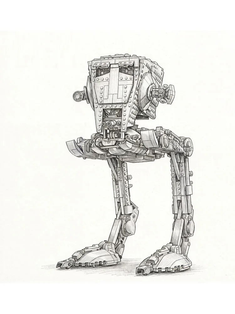 2026 New AT-ST 1513PCS Robot Building Bricks In Stock Creative Series Home Decoration Ideal Christmas & Birthday Gift