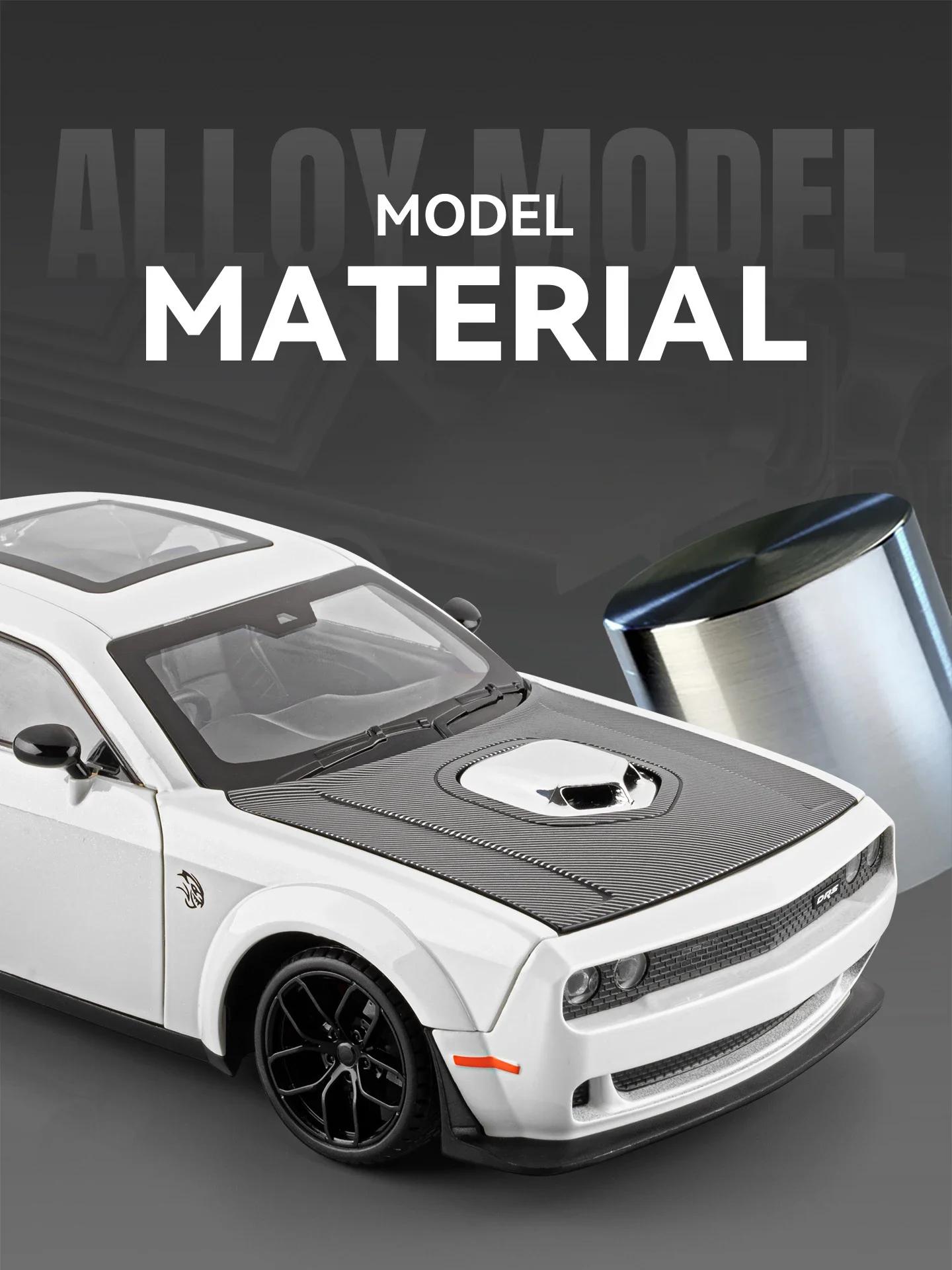 1:18 D Challenger SRT Hellcat Alloy Track Racing Car Model Metal Muscle Sports Car Vehicles Model Sound Light Kids Toys Gift