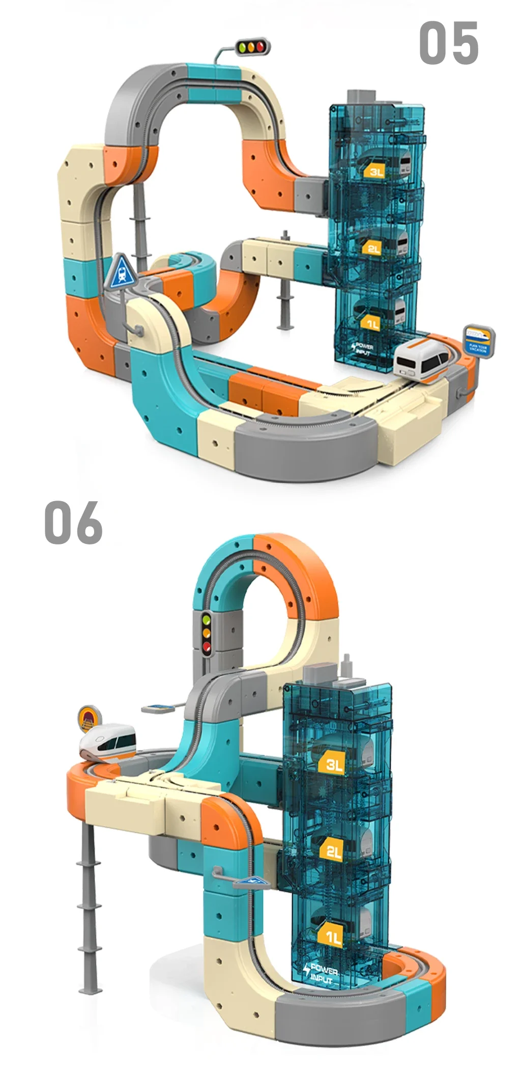 Magic 3D Track Cube Educational High Speed Electric Rail Train Set Toy with Automatic Lift for Home Indoor Assembly Play