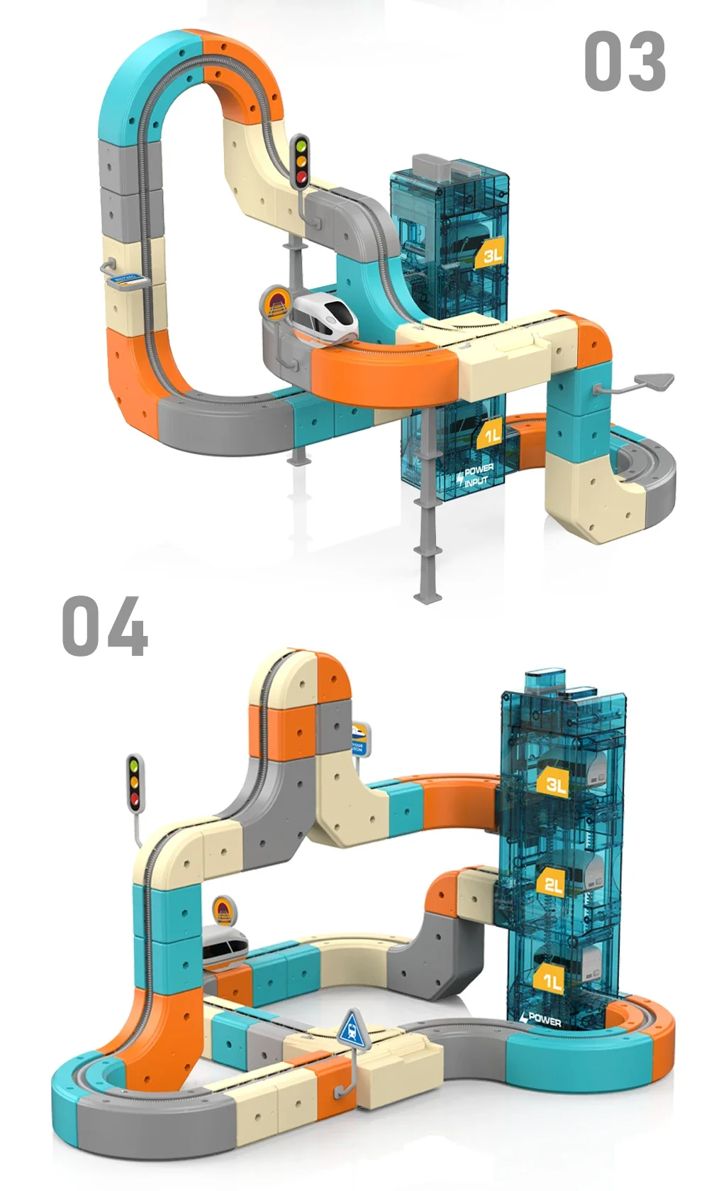 Magic 3D Track Cube Educational High Speed Electric Rail Train Set Toy with Automatic Lift for Home Indoor Assembly Play