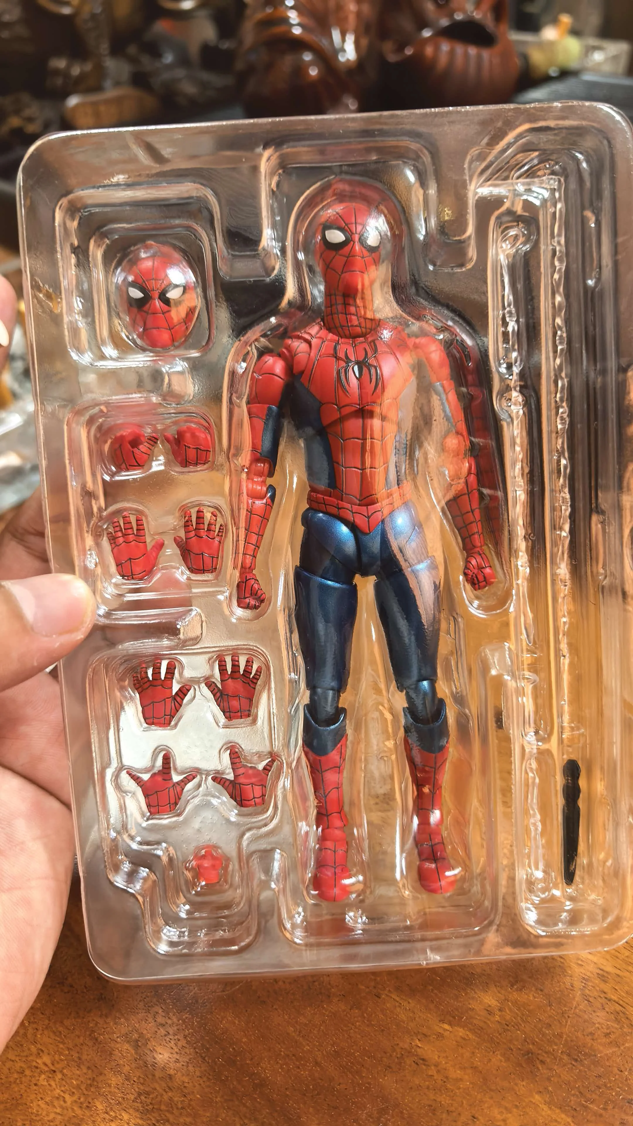 In Stock Shf Spider Man Brand New Day Peter Parker New Red And Blue Suit Gk Action Figure Desktop Decoration Toys Gifts For Fans