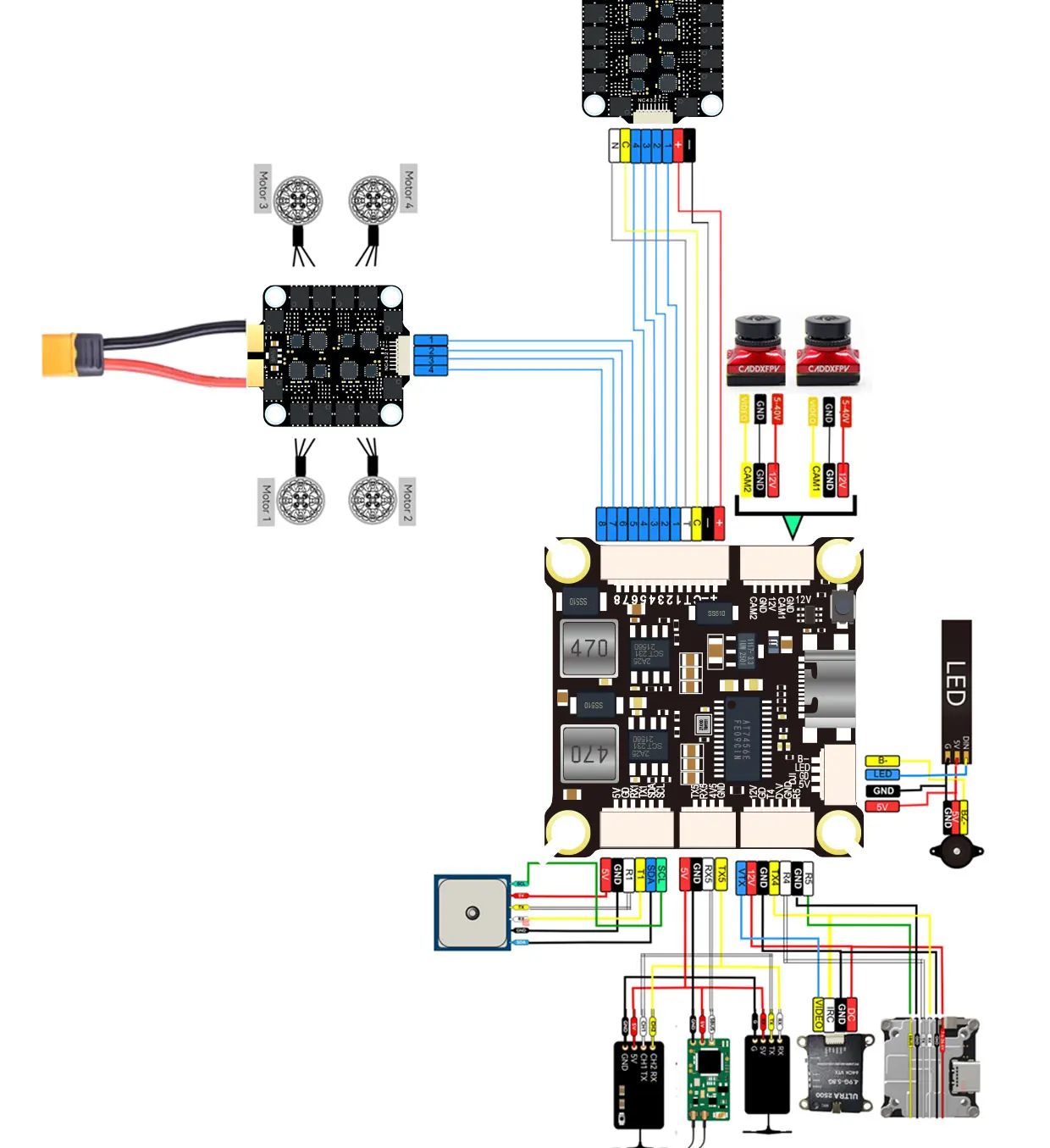DAKEFPV H743 FC Stack/Flytower for Remote Control BLHeli Betaflight Gyroscope Gyro 42688P PID Parameter Tuning