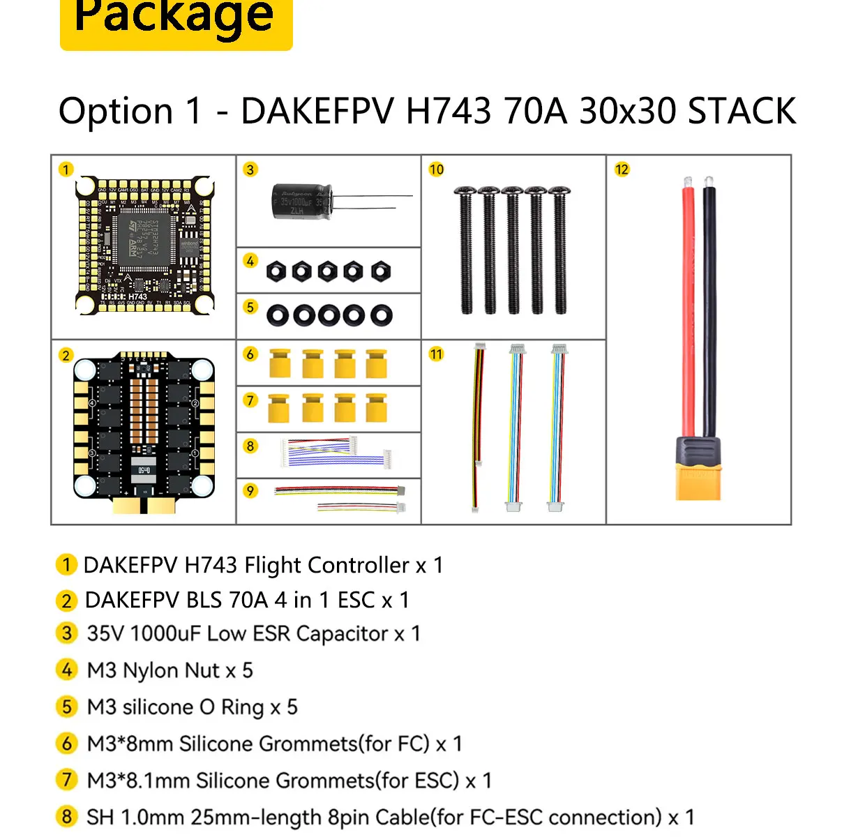 DAKEFPV H743 FC Stack/Flytower for Remote Control BLHeli Betaflight Gyroscope Gyro 42688P PID Parameter Tuning