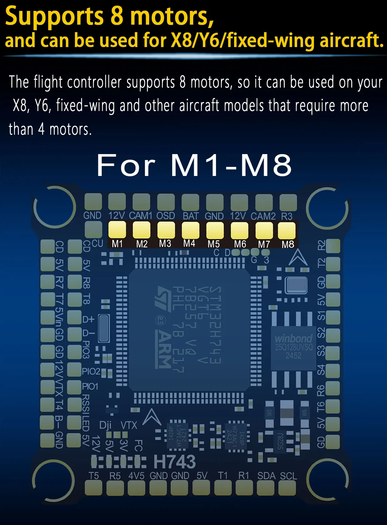 DAKEFPV H743 FC Stack/Flytower for Remote Control BLHeli Betaflight Gyroscope Gyro 42688P PID Parameter Tuning