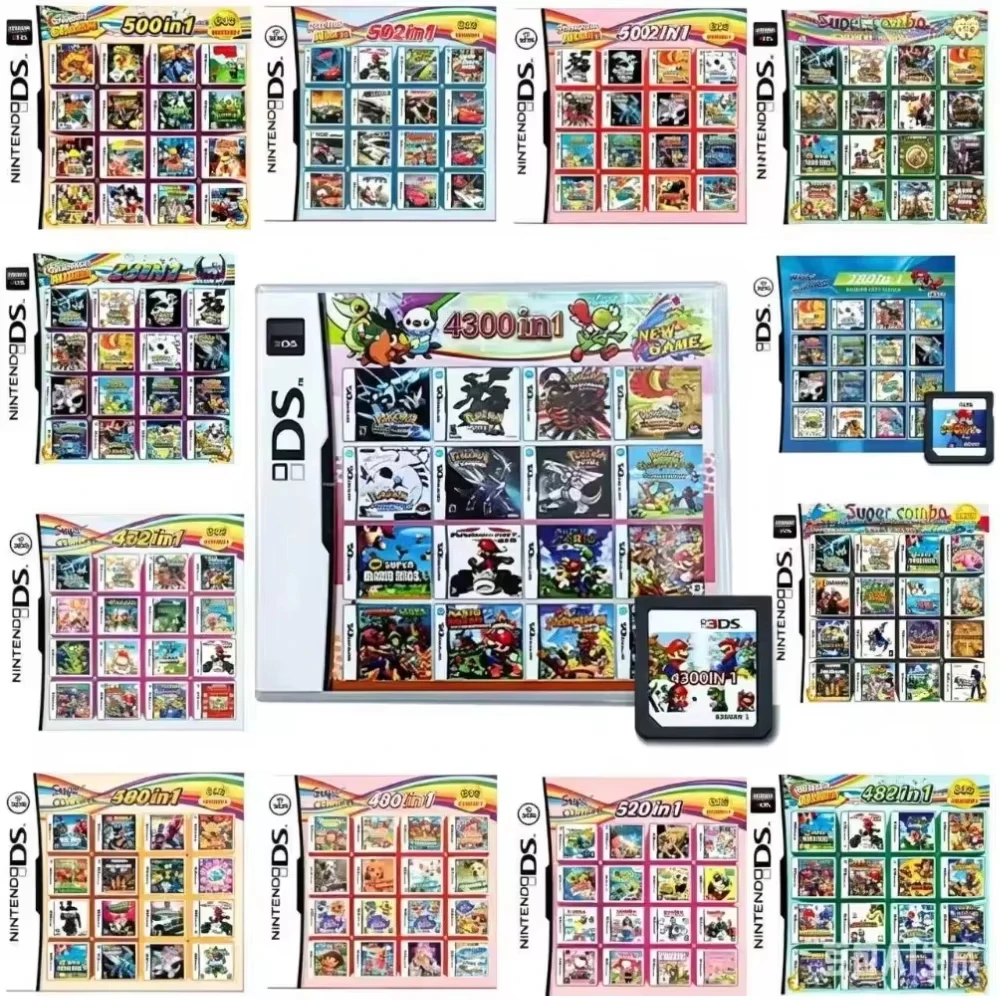 4300 in 1 NDS Game Card Compatible with 3DS/2DS/NDSL Multi Classic Games Collection Retro Console CartridgeNo Instruction Manual