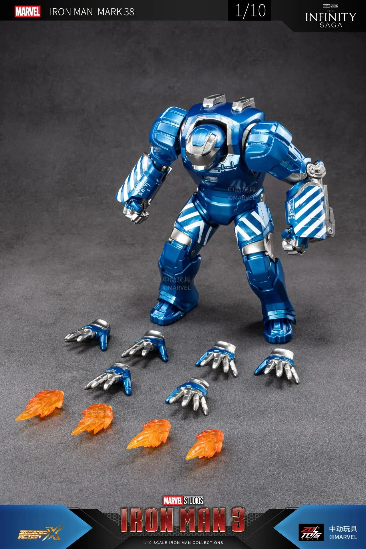 1:10 ZD Toys Iron Man MK38 Igor MK25 Striker MK26 Gamma MK36 Peacemaker MK40 MK15 Sneaky Action Figure Collections Gift