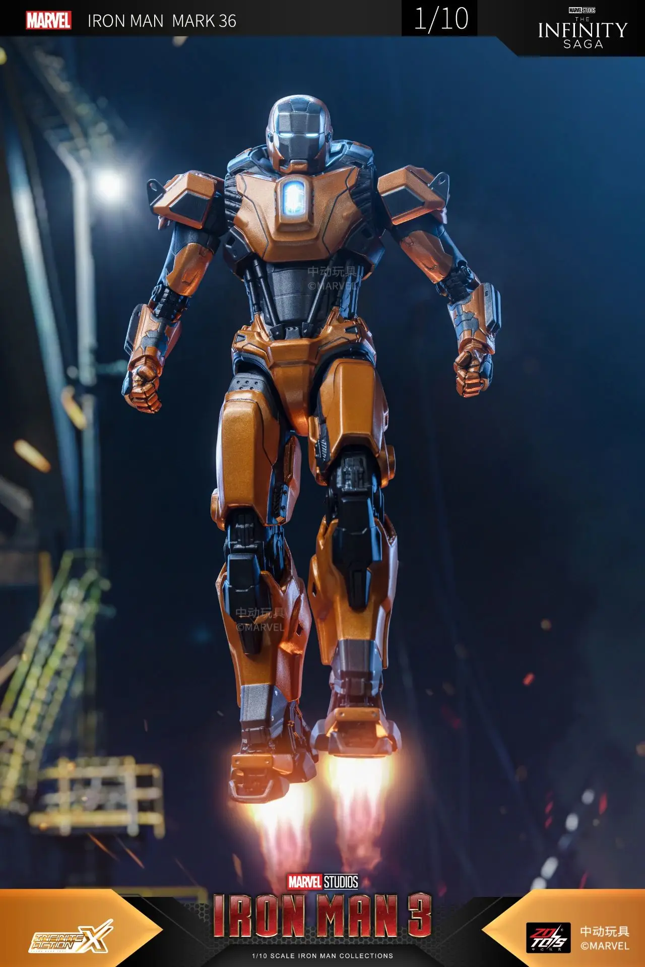 1:10 ZD Toys Iron Man MK38 Igor MK25 Striker MK26 Gamma MK36 Peacemaker MK40 MK15 Sneaky Action Figure Collections Gift