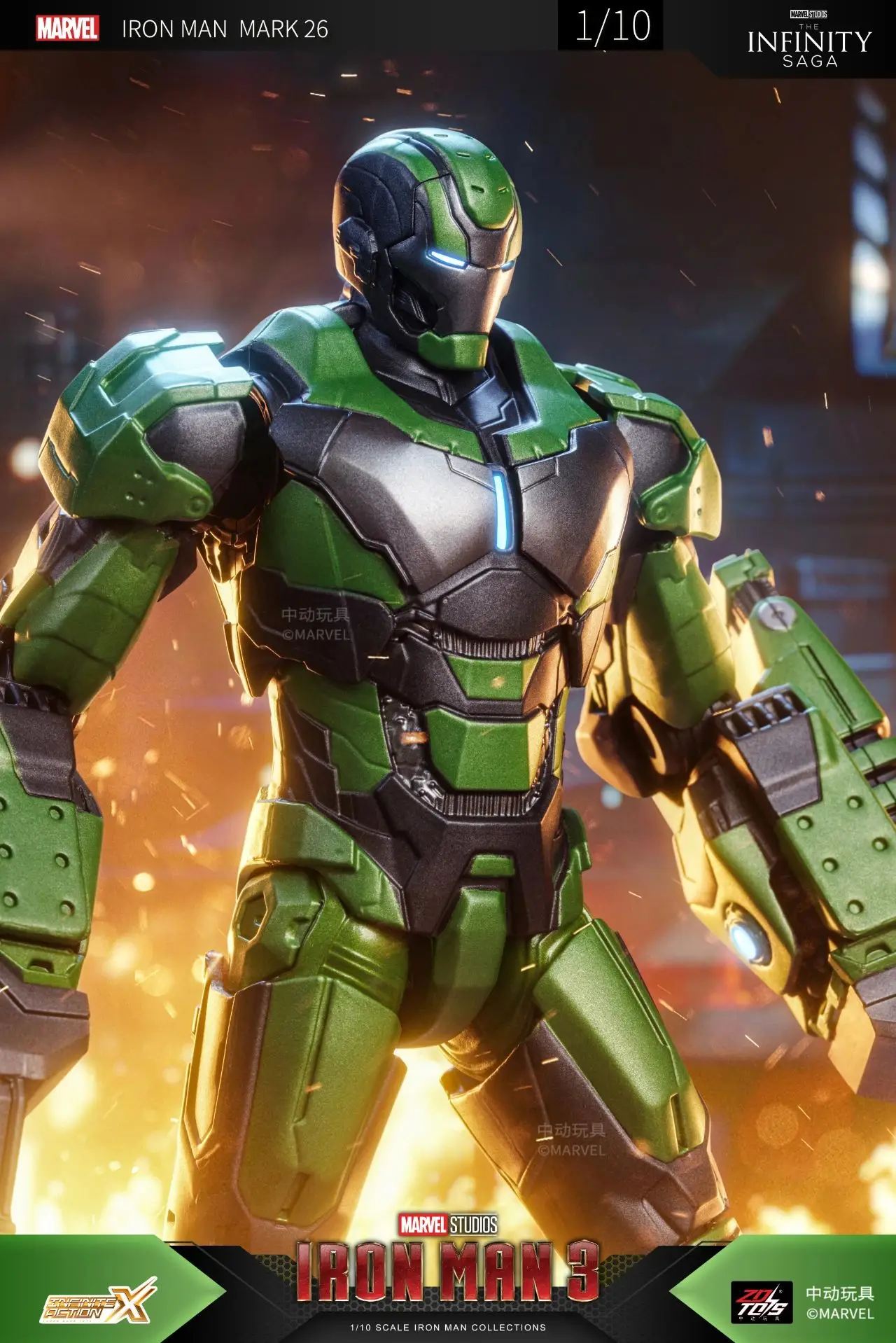 1:10 ZD Toys Iron Man MK38 Igor MK25 Striker MK26 Gamma MK36 Peacemaker MK40 MK15 Sneaky Action Figure Collections Gift