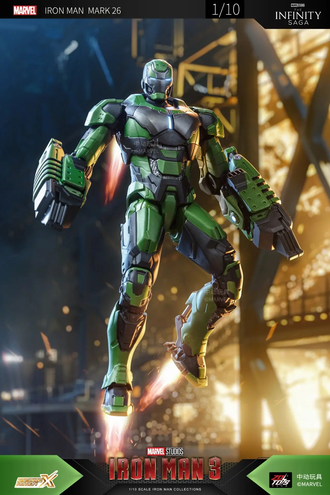 1:10 ZD Toys Iron Man MK38 Igor MK25 Striker MK26 Gamma MK36 Peacemaker MK40 MK15 Sneaky Action Figure Collections Gift