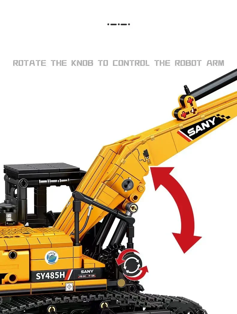 SEMBO BLOCK 1022pcs Excavator Models Building Blocks MOC City Construction Engineering Vehicle Bricks Educational Toys Boys Gift