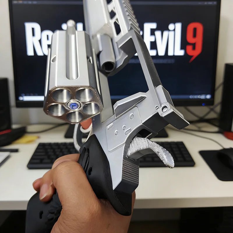 Hot Mov Resident Evil-9 Requiem Leon Hand Cannon Revolver Model Desktop Ornament Game Cosplay Prop Articulated Toy Holiday Gifts