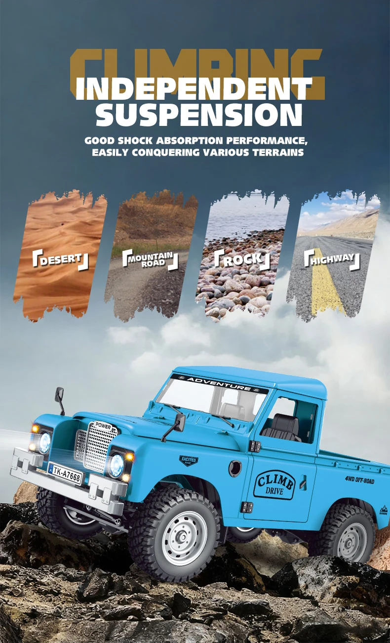 In Stock New 1:10 Full Scale Pickup All Terrain Simulation Off Road Climbing Vehicle RC CAR