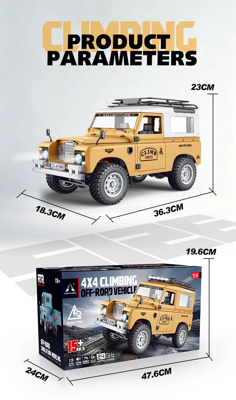 In Stock New 1:10 Full Scale Pickup All Terrain Simulation Off Road Climbing Vehicle RC CAR