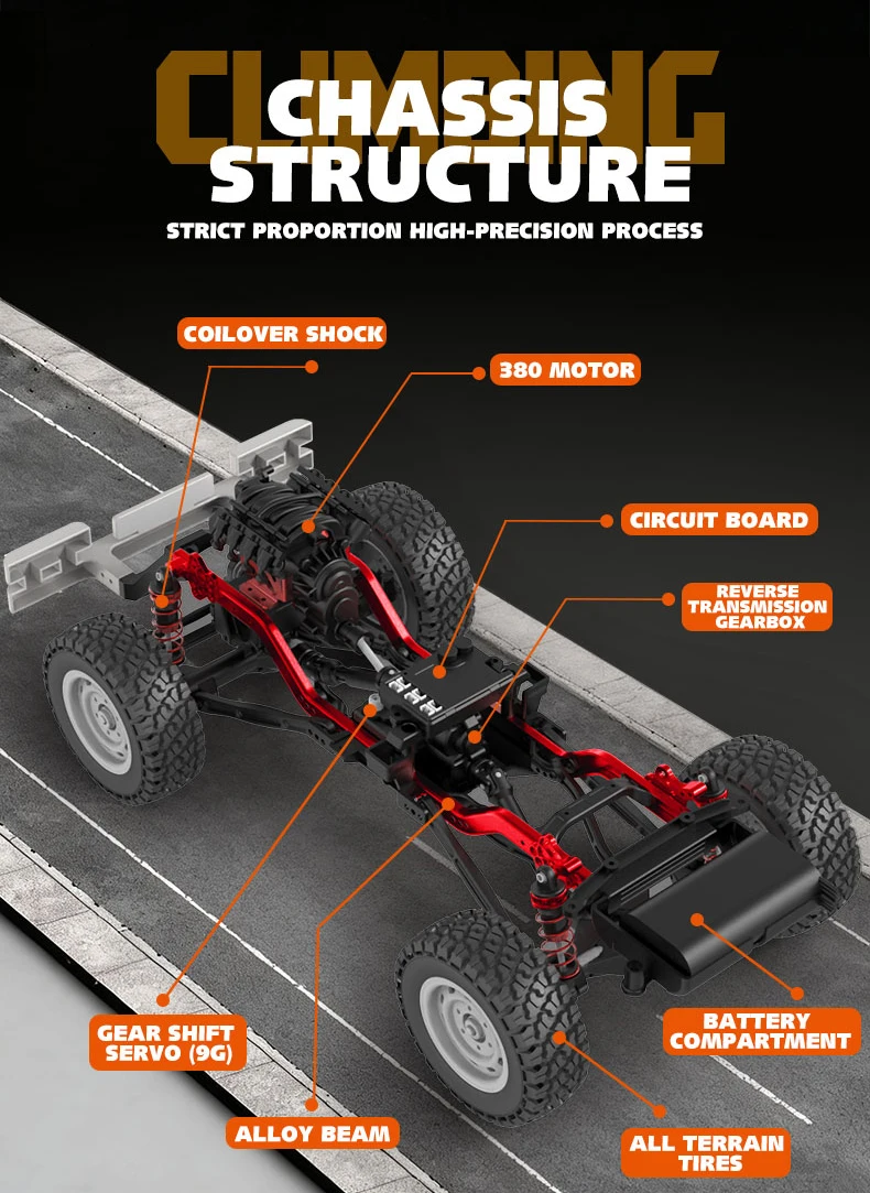In Stock New 1:10 Full Scale Pickup All Terrain Simulation Off Road Climbing Vehicle RC CAR