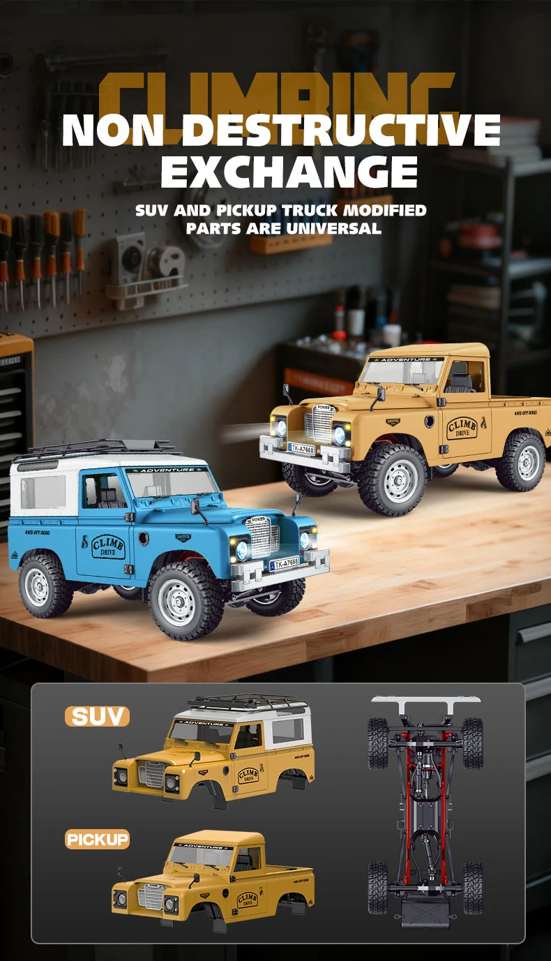 In Stock New 1:10 Full Scale Pickup All Terrain Simulation Off Road Climbing Vehicle RC CAR