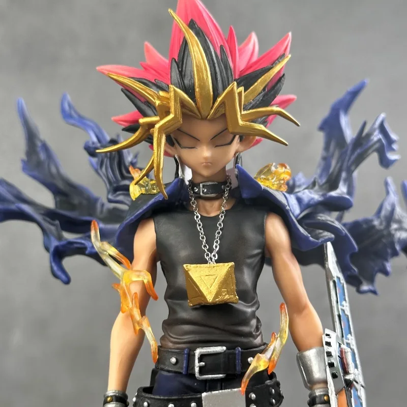 2025 28cm Anime Duel Monsters Anime Figure Gk Yugi Muto Doll 2 Heads Pvc Statue Model Collectible Decoration Toys Christmas Gift