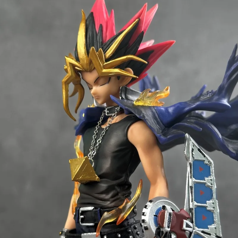 2025 28cm Anime Duel Monsters Anime Figure Gk Yugi Muto Doll 2 Heads Pvc Statue Model Collectible Decoration Toys Christmas Gift