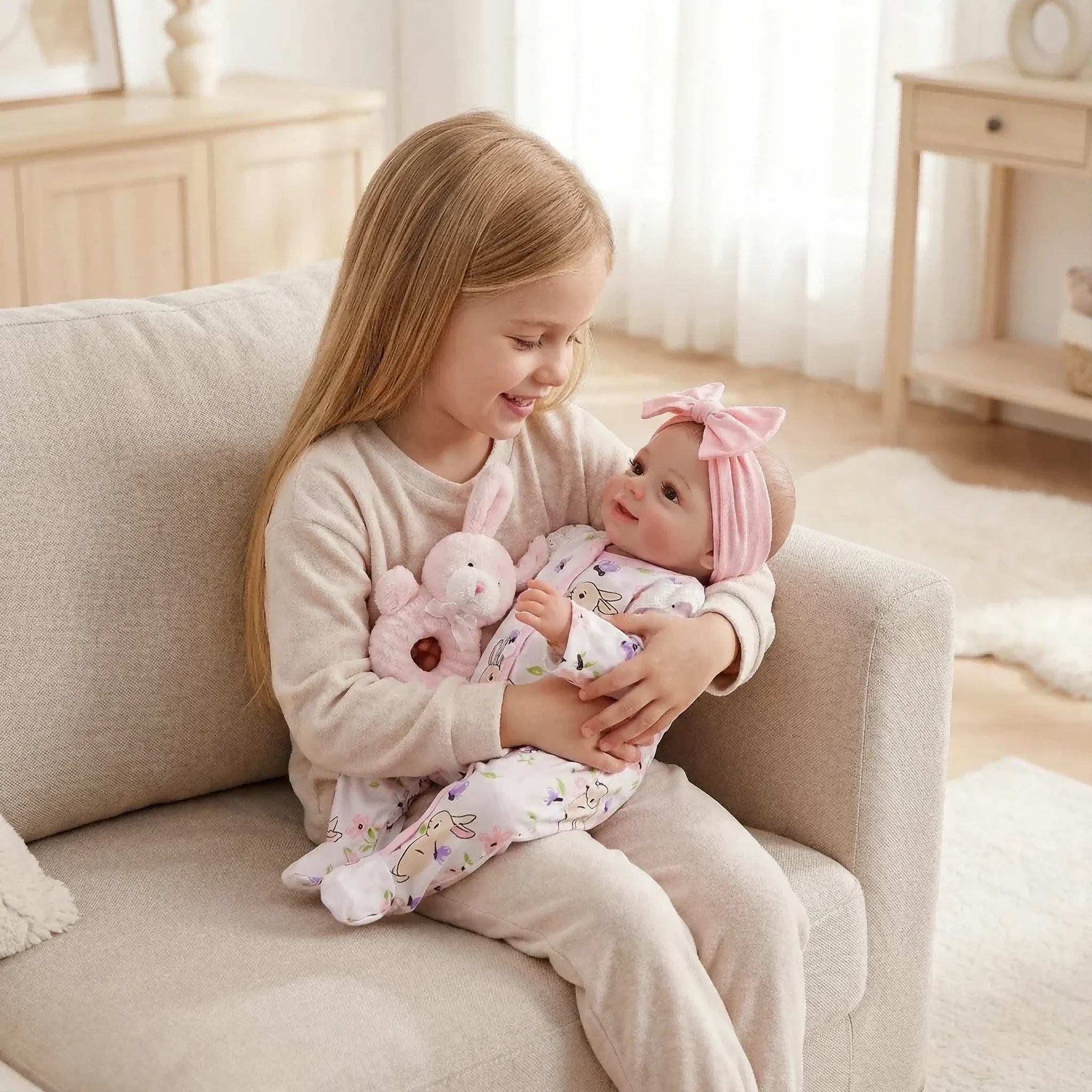 NPK 17-inch Reborn Baby Doll - Realistic 3D Skin Painted Hair Visible Veins Newborn Doll Collectible Figure Same as Picture