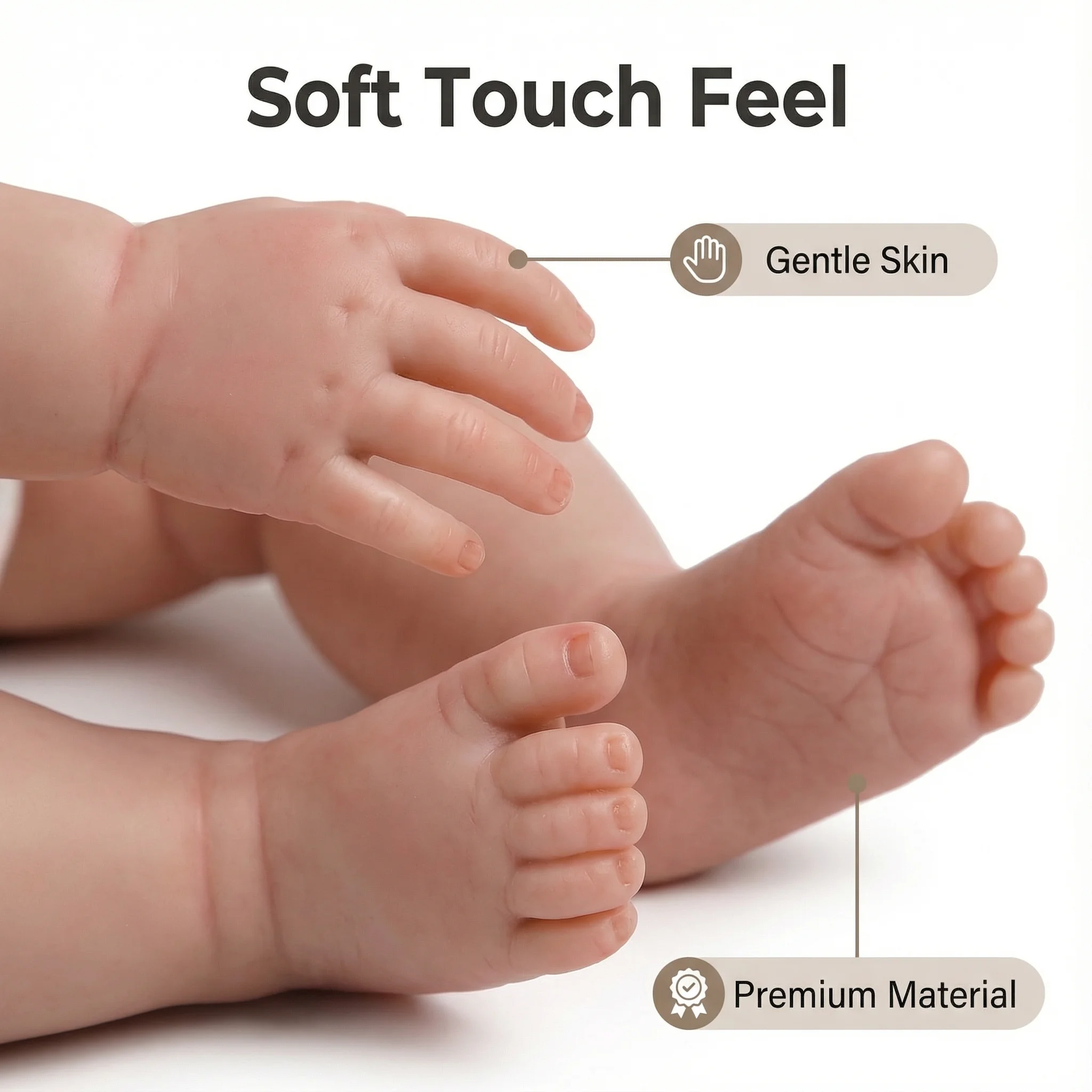 NPK 17-inch Reborn Baby Doll - Realistic 3D Skin Painted Hair Visible Veins Newborn Doll Collectible Figure Same as Picture
