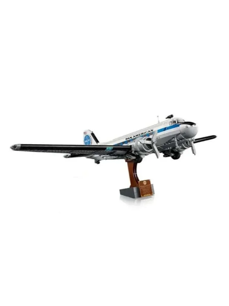Popular 1903 pieces of retro DC-3 classic airliner building blocks in 2026 Retro aircraft model collector's home decoration