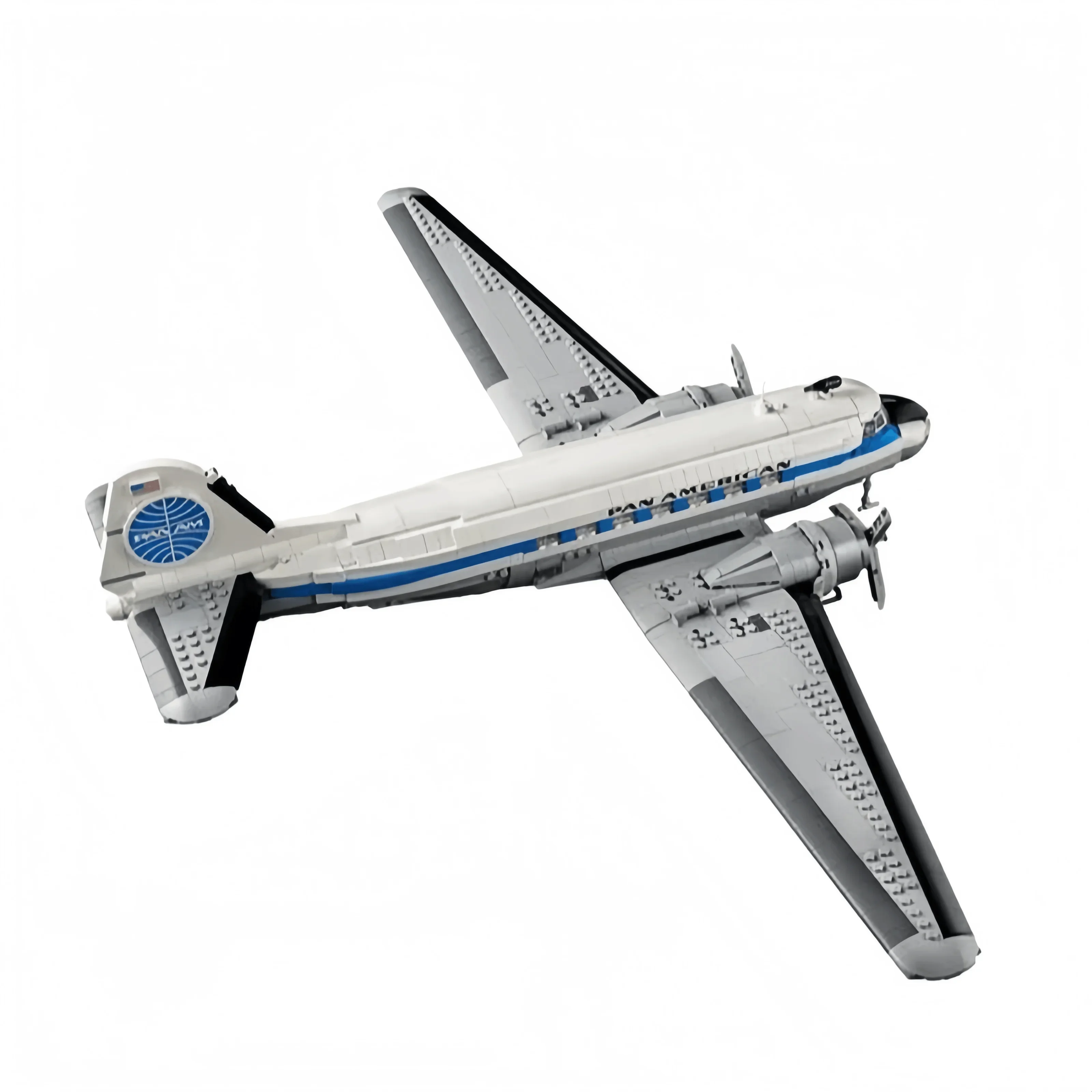 Popular 1903 pieces of retro DC-3 classic airliner building blocks in 2026 Retro aircraft model collector's home decoration