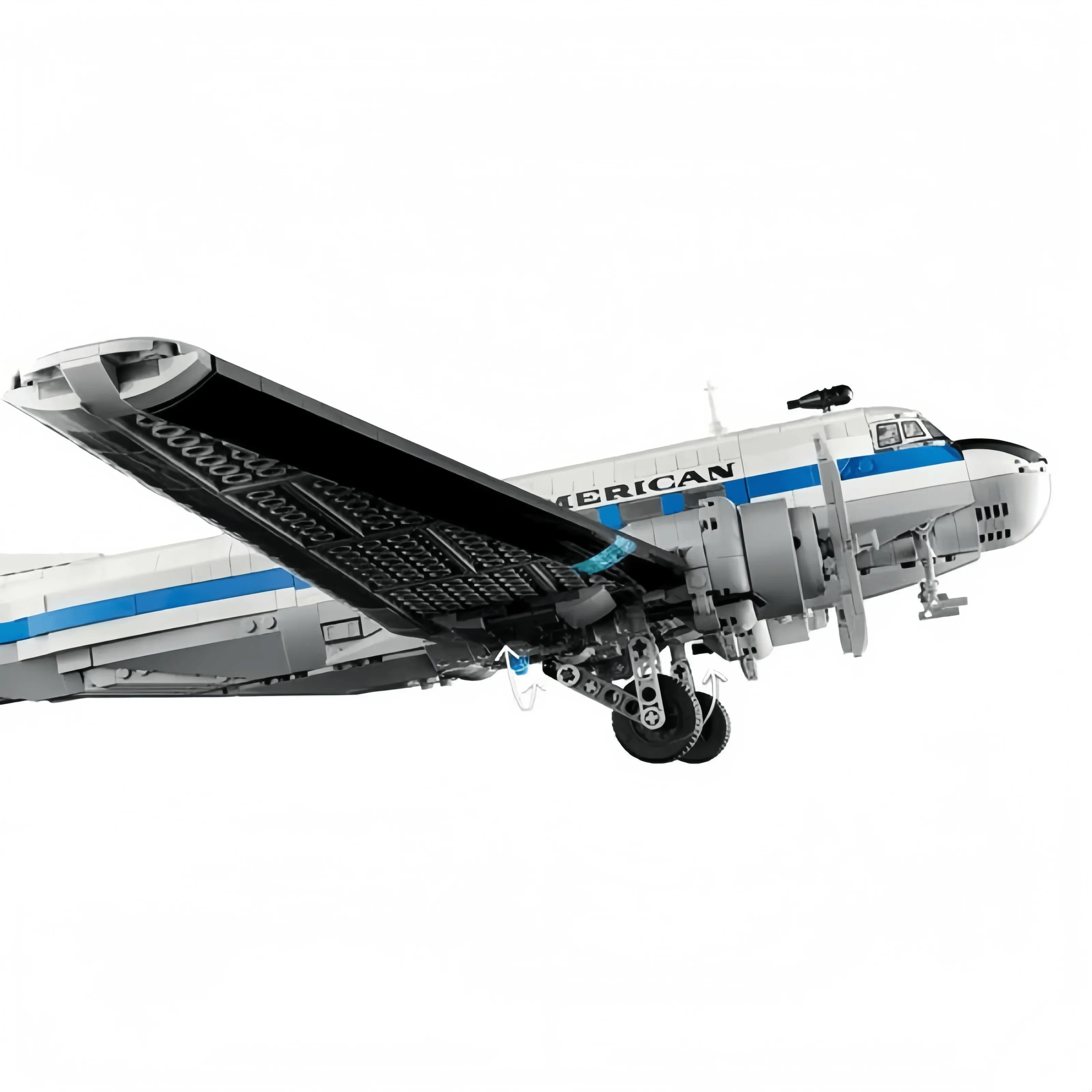 Popular 1903 pieces of retro DC-3 classic airliner building blocks in 2026 Retro aircraft model collector's home decoration