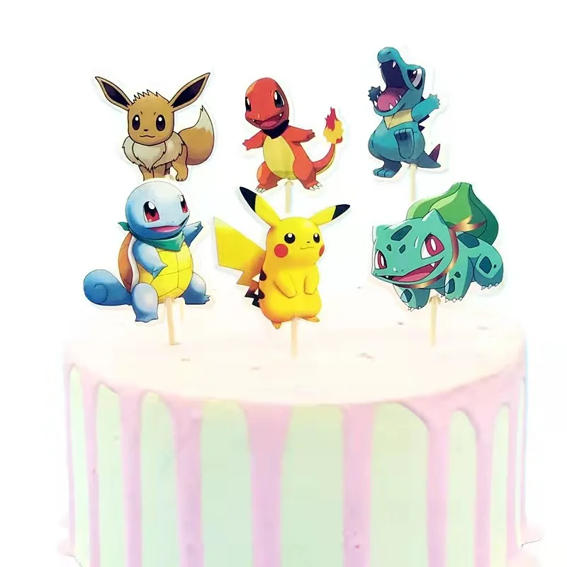 Cartoon Pokemon Birthday Party Decorations Pikachu Theme Disposable Tableware Paper Cup Plate Banner Christmas Party Favor Gifts
