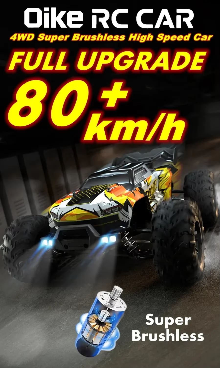 Oike 4WD Remote Control Car 40KM/H 50KM/H 80KM/H High Speed Racing Drift Truck Radio Off Road 4X4 Super Brushless Fast RC Buggy