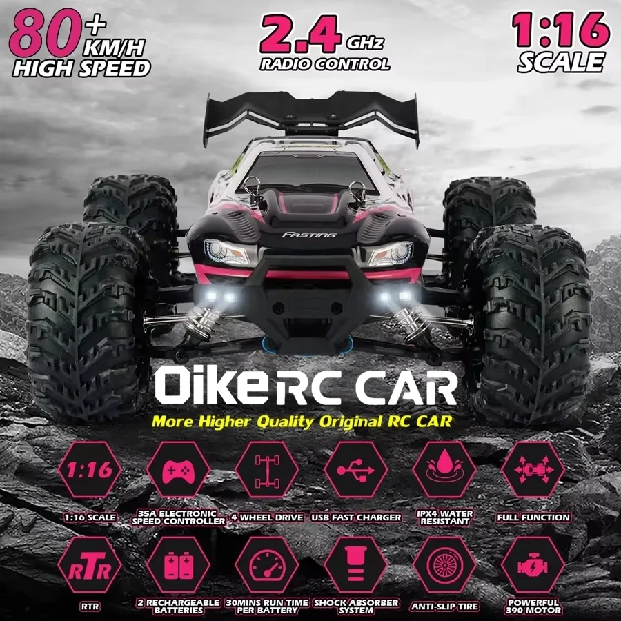 Oike 4WD Remote Control Car 40KM/H 50KM/H 80KM/H High Speed Racing Drift Truck Radio Off Road 4X4 Super Brushless Fast RC Buggy