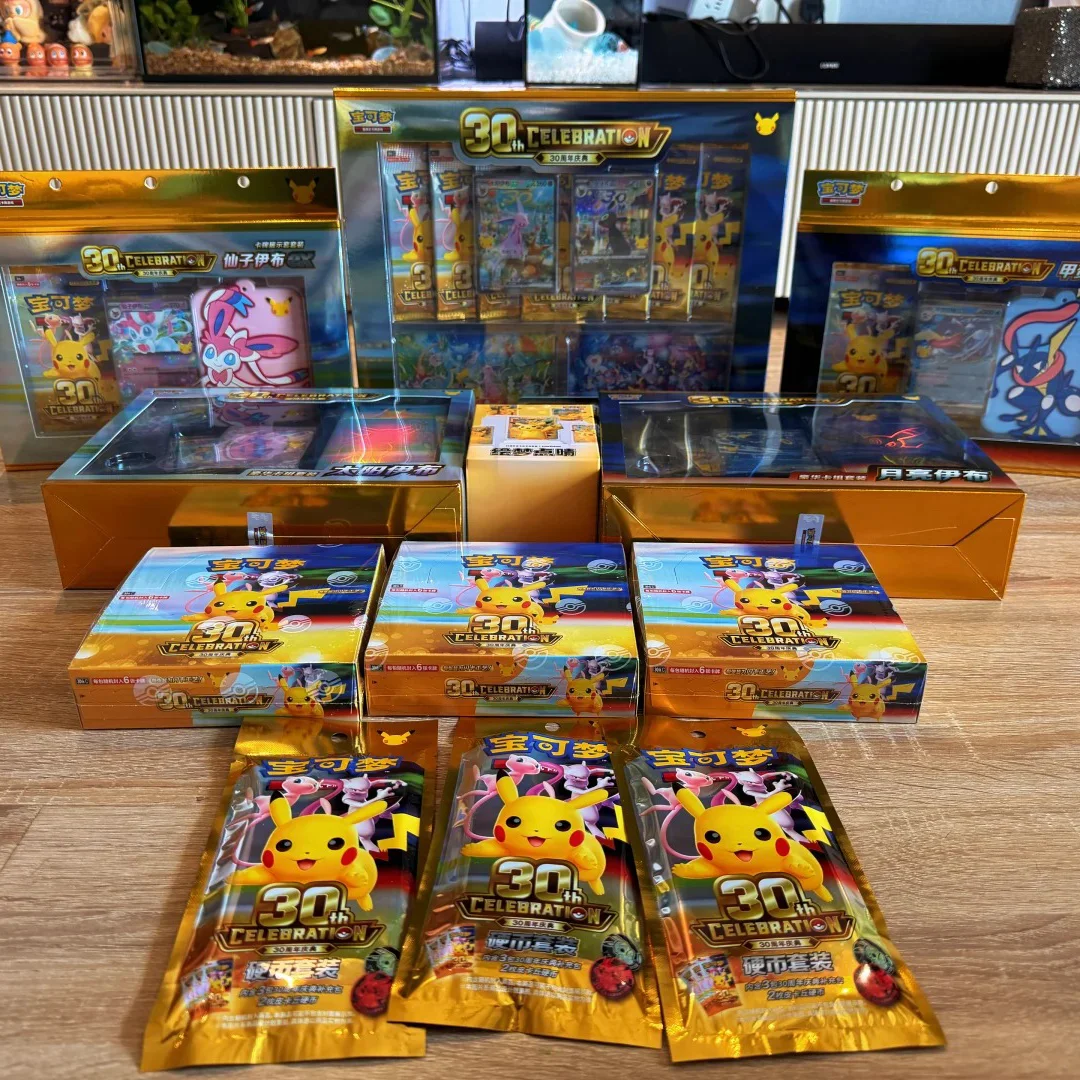IN STOCK 100% Original Pokemon Cards 30th Anniversary Celebration Coin Set PTCG Simplified Chinese Version Collection Card Gifts