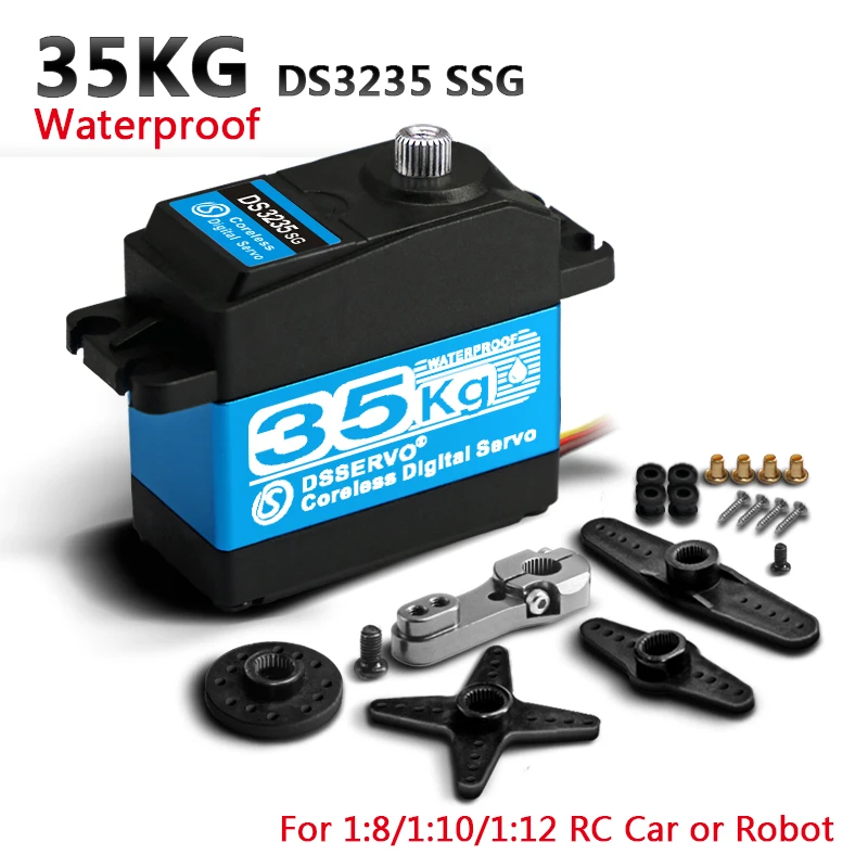 1X Servo 35kg High Torque Coreless Servo Motor Digital and Waterproof DS3235 Servo Arduino Servo for Robotic DIY, RC Car