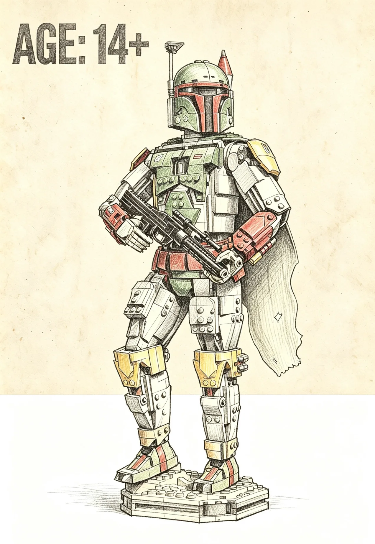 Boba Fett Large Action Figure MOC Building Blocks Model 1544PCS Collectible Bricks Toy For Adult Kids Birthday Gift