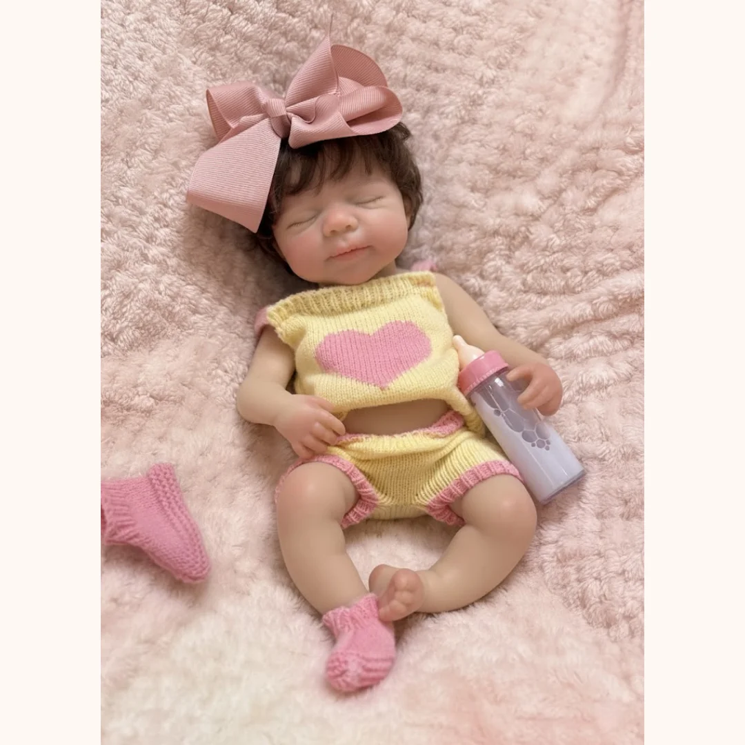 1PC/2 Clothes 33CM Open Mouth Rooted Hair Pascale Soft Silicone Bebe Reborn Girl Doll 3D Painted Skin bebe reborn de silicona