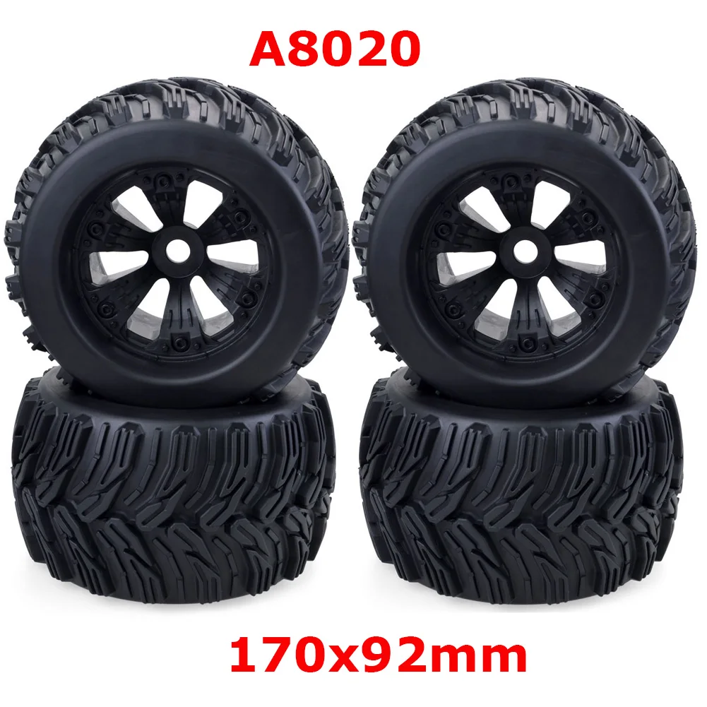 4PCS 1/8 Wheels Tires 170mm 165mm Tyre Weel 17mm Hex Hub Rubber Sponge for 1/8 RC Car Monster Truck Buggy ARRMA Traxxas