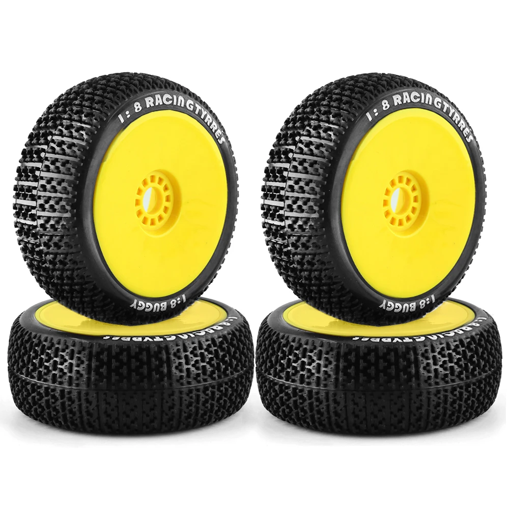 4pcs 116mm Off Road Buggy Tires Wheel 17mm Hex Hubs For 1/8 Rc Racing Car 4wd Nitro Hpi Hsp Bazooka Camper Kyosho Zd Hongnuo