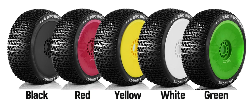 4pcs 116mm Off Road Buggy Tires Wheel 17mm Hex Hubs For 1/8 Rc Racing Car 4wd Nitro Hpi Hsp Bazooka Camper Kyosho Zd Hongnuo