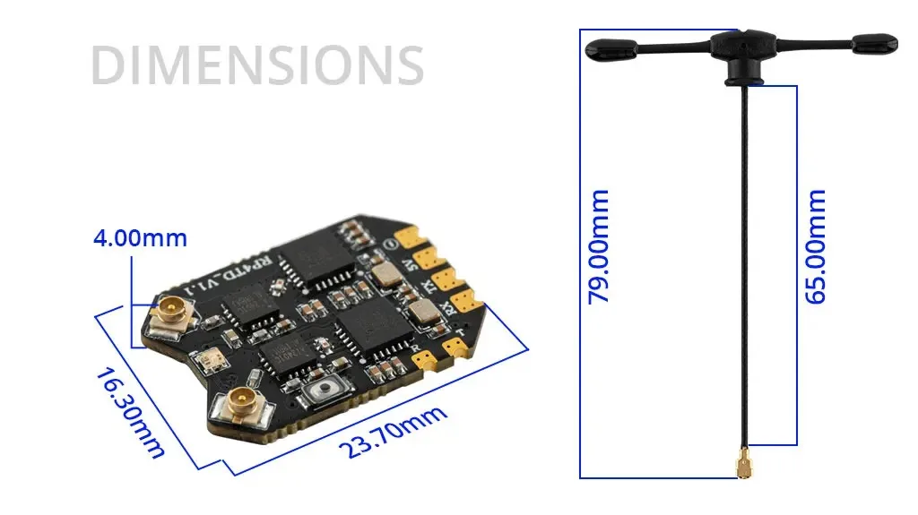 5PCS RadioMaster RP4TD FCC 2.4GHz ExpressLRS True Diversity Receiver Dual Antenna CRSF For FPV Racing Drone Parts Bulk Price
