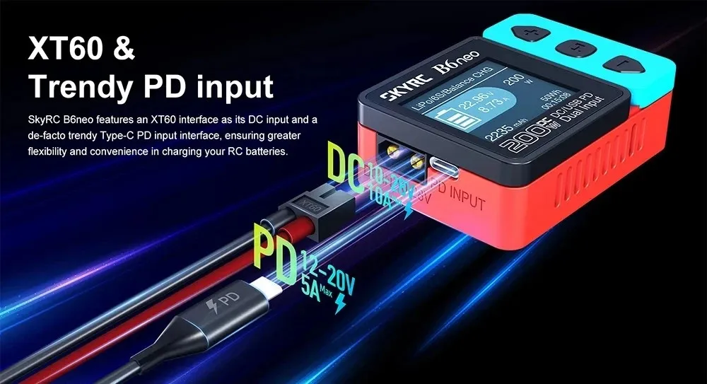 SKYRC1-6S Smart Balance Charger Discharger 200W LiPo Li-ion Battery Power Supply For RC FPV Aircraft