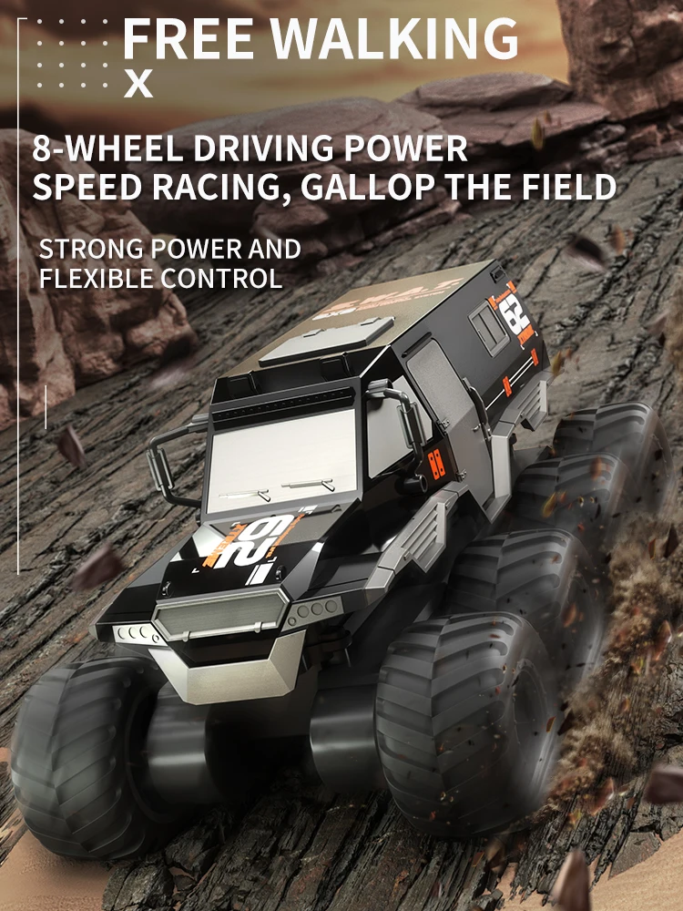 JJRC Q137 8WD RC Car 2.4G Amphibious 8 Wheel Remote Control Truck Climbing Off Road Waterproof Armored Vehicles Children's Toys