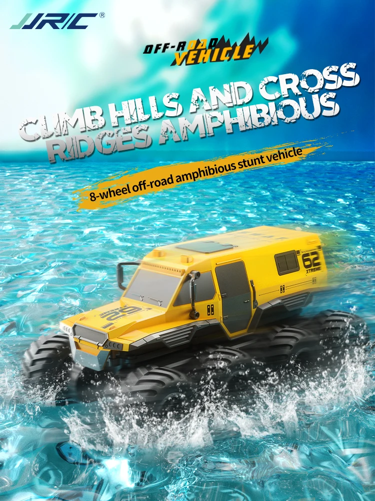 JJRC Q137 8WD RC Car 2.4G Amphibious 8 Wheel Remote Control Truck Climbing Off Road Waterproof Armored Vehicles Children's Toys