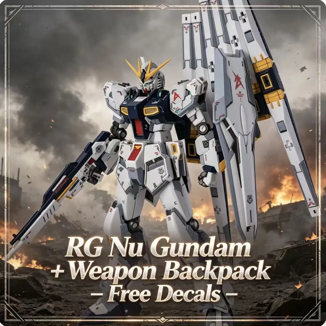 RG32 New Arrival Nu Gundam Amuro Model, Equipped with Funnel Backpack, Bracket & Water Slide Decal, Assembled Action Figure Toy